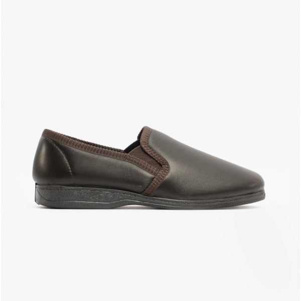 Mens slip on leather slippers clearance